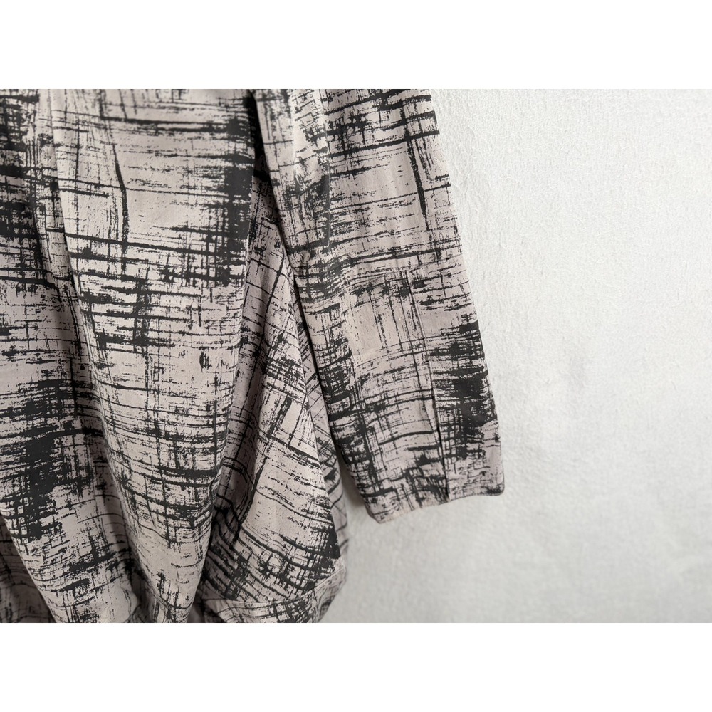 Comfy USA Shirt Women L Tunic Top Black Gray Art To Wear Lagenlook Abstract - Picture 5 of 12